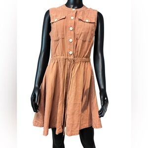 Nine West Tan Sleeveless Mini Dress